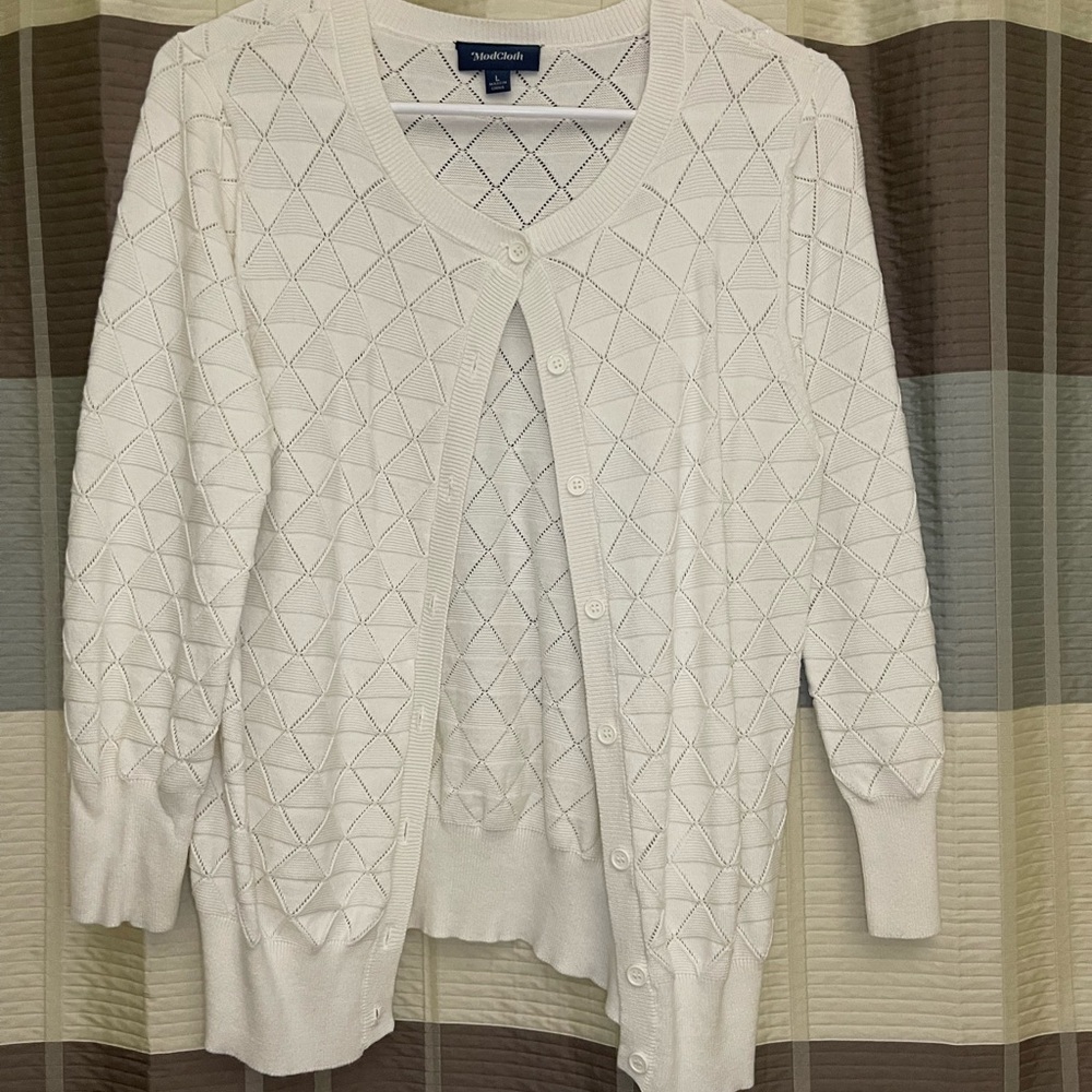 ModCloth geometric pattern cardigan